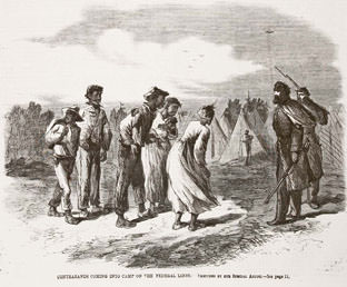 Slaves escaping to Union lines.